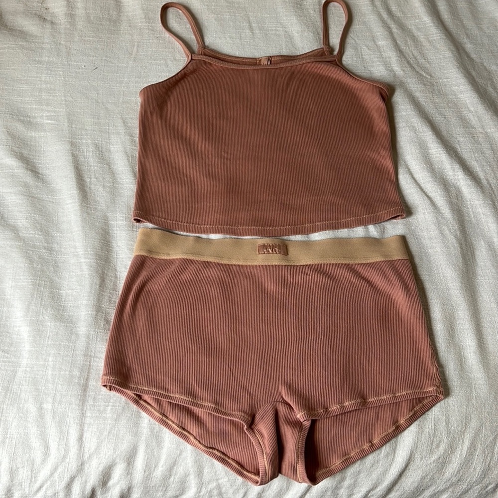 Skims cotton ribbed sleep set